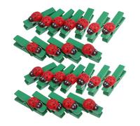 FONDOTIN 30pcs Mini Wooden Clips for Photos Small Craft Pegs Card Holders Secure Grip for DIY Memo Display Wedding Party Holiday Decorations