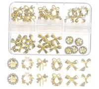 FONDOTIN 30pcs Nail Charms and Manicure Decorations Set Shiny Delicate Nail Art Charms for Diy Art Pedicure Accessories