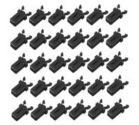 FONDOTIN 30pcs Plastic Trash Bin Lid Lock Clips with Press to Open Pushbutton Design Replacement Buckles for Secure Closure Easy Installation for Garbage Cans and Wheelie Bins Black