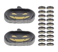 FONDOTIN 30pcs Pumpkin Shaped Paper Plates Spill-Resistant Halloween Snack Trays with Vibrant Pumpkin Face Design for Fall Thanksgiving Party Supplies and Decorations