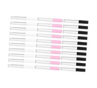 FONDOTIN 30PCS Round Lip Gloss Tubes DIY Refillable Lip Balm Containers Portable Transparent Bottles with White Pink Black Caps