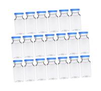 FONDOTIN 30pcs Small Glass Vials with Caps Airtight Transparent Liquid Medicine Bottles for Essential Oils Laboratory and Storage Flat Bottom for Stable Standing