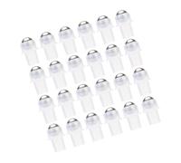 FONDOTIN 30pcs Transparent PE Plastic Roller Ball Bottles Tooth Precision Rollers for Essential Oils Lip Oil Perfume Smooth Rolling Refillable Containers with Plastic Holders for Versatile
