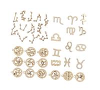 FONDOTIN 36Pcs Alloy Constellation Zodiac Charms Pendants for Jewelry Making DIY Accessories Twelve Star Sign Symbols for Bracelets Necklaces Keychains Craft