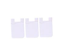 FONDOTIN 3PC Silicone Phone Card Holder Wallet for Bus Pass Adhesive Backing Waterproof Rose Red
