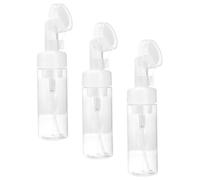 FONDOTIN 3pcs 150ml Foaming Bottle Dispenser with Brush Head, Refillable Travel Foaming Pump for Facial Cleansing and Hand Soap