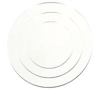 FONDOTIN 3Pcs Acrylic Mirror Props Photo Background Tray round Plate with Smooth Surface Silver Colour for Product Photography and Jewelry Display