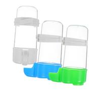 FONDOTIN 3pcs Automatic Parrot Water Feeder Bird Cage Accessories White Blue Green Base for Budgies Cockatiel Canary Finch