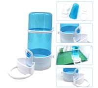 FONDOTIN 3PCS Automatic Pet Food Dispenser Set for Hamsters Squirrels Hedgehogs, Sky Blue Plastic Refillable Feeder Bowls for Birds Small Animals
