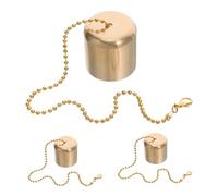 FONDOTIN 3pcs Brass Candle Snuffer with Chain Vintage Flame Extinguisher Cap for Oil Lamps Wine Bottles Candles Easy to Use Fire Extinguishing Tool Wear-Resistant Metal