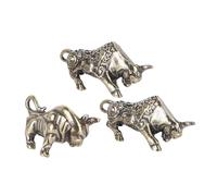 FONDOTIN 3Pcs Brass Cattle Adornments Solid Key Pendant Home Bag Decoration Lucky Animal Ornaments