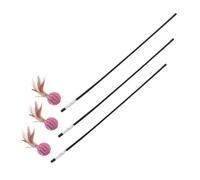 FONDOTIN 3pcs Colorful Cat Teaser Wand Interactive Cat and Kittens Stimulates Play and Exercise Enhances Bonding and Activity Random Color