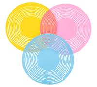 FONDOTIN 3pcs Colorful Silicone Wine Bottle Coasters with Mesh Wine Bottle Carrier Basket Set for Outdoor Bar Use Handheld Holder Bag in Pink Blue Yellow