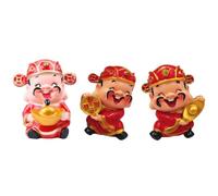 FONDOTIN 3Pcs Copper Coin and Ingot God of Wealth Figurines Vivid Colored Feng Shui Statues for Office Wealth Decoration and Home Adornment Unique Craftsmanship Desktop Ornament