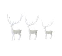 FONDOTIN 3pcs Crystal Epoxy Elk Ornaments Three-dimensional Micro-landscape Accessories with Small Medium Large White Decorative Fillers for DIY Crafting and Model Making