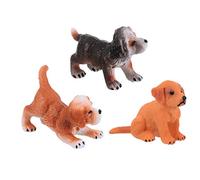 FONDOTIN 3Pcs Cute Puppy Figurines Adorable Dog Ornaments for Decor Durable Miniature Dog Decorations for Play Fairy Garden Scenes