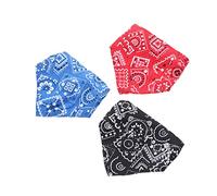 FONDOTIN 3pcs Dog Cooling Bandanas Cotton Triangle Towel Collar Bibs for Pet Grooming Supplies