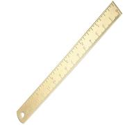 FONDOTIN 3Pcs Dual-Scale Brass Ruler 15Cm 1.5Mm Thick - Metric and Inch Drafting Ruler for Engineering, Architecture, and Student Math Drawing Tools