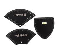 FONDOTIN 3pcs Eyebrow Measuring Ruler with V-shape Fan Half-fan Stencils Reusable Plastic Eyebrow Mapping Tool for Precise Shaping and Symmetry for Beginners and Professionals