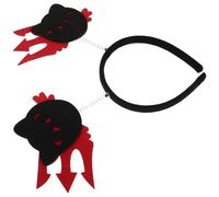 FONDOTIN 3pcs Halloween Black Cat Hair Hoop Headband for Women - Novelty Evil Cat Bopper Headband Halloween Cosplay Prop for Masquerade Party and Festival