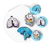 FONDOTIN 3Pcs Halloween Heart Brain Shaped Enamel Brooch Dripping Oil Electroplated Funny Organ Pins for Coat Bag Gothic Party Accessories Comfortable Smooth Touch