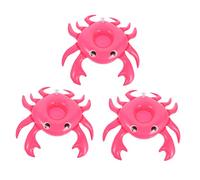 FONDOTIN 3Pcs Inflatable Cartoon Crab Pool Drink Holders Floating Beverage Coasters Water Party Accessories for Swimming Pools