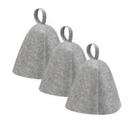 FONDOTIN 3pcs Lightweight Felt Sauna Hat Set with Hanging Loop for Men Women Water Absorbent Quick Drying Bathhouse Gear Bell-shaped Design for Home Spa and Steam Use