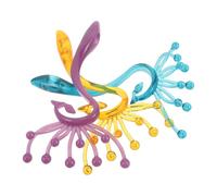 FONDOTIN 3pcs Manual Plastic Claw Scalp Massager Comb for Stress Relief and Deep Relaxation - Portable Head Scratcher Brush Set in Purple, Gold, and Blue - Suitable for Home and Office Use