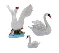 FONDOTIN 3pcs Micro Landscape Swan Craft Ornaments Resin Decorative Figurines for Home Decor Photography Props Gift for Family and Friends Material