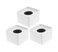 FONDOTIN 3pcs Microphone Logo Station Flags Square White Mic Station for Interviews Broadcasts Hosting Speeches with Easy Installation and Modern Stylish Design