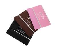 FONDOTIN 3pcs Mini Desk Calendar with Sturdy Coil Binding English Daily Planner for Home Office Study Cute Desktop Accessory for Personal Space Organization and Language Practice