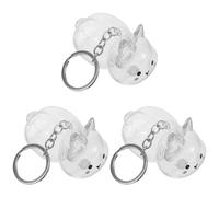 FONDOTIN 3pcs Pet Hair Collecting Capsule Keychain - Bunny Hair Storage Souvenir Box - Transparent Memorial Keyring Bottle for Pet Owner Souvenir Essentials