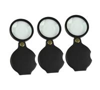 FONDOTIN 3Pcs Pocket Style Magnifying Glass with Protective Cover High Magnification Lenses for Reading Observation and Detailed Inspection Lightweight Magnifiers for Elderly and Low Vision
