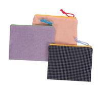 FONDOTIN 3pcs Portable Cosmetic Bag Zipper Made of Material for Travel Makeup Organization for Women Outdoor Use This Small Makeup Pouch Holds Your Essentials Securely