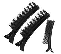 FONDOTIN 3Pcs Professional Hair Styling Clips Salon Hairdressing Sectioning Clips with Anti-slip Handle for Thick and Thin Hair Black Hairdresser Accessories for Home and Travel