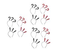 FONDOTIN 3pcs Question Mark Headband Funny Doubt Headpieces for Women Teen Creative Decorative Hair Accessories for Parties Festivals and Everyday Wear