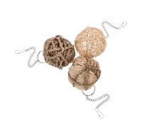FONDOTIN 3pcs Rattan Parakeet Chew Toys Set Natural Bird Toys for Parrots and Easy to Clean Versatile for Various Cage for Pets Like Hamsters and