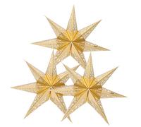 FONDOTIN 3Pcs Star Shaped Paper Lantern Lampshades Ceiling Hanging Ornaments Durable Decorative Covers for Bedroom Living Room Study Dining Room