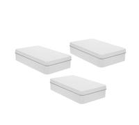 FONDOTIN 3Pcs Tinplate Cookie Tins with Lid Small Square Tiramisu Storage Boxes for Baking Sweets Candy Biscuits Festive Party Favor Packing