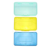 FONDOTIN 3Pcs Transparent Pencil Storage Box Multi Functional Student Stationery Holder Durable Material for Organizing Pens Pencils Markers and Office Supplies Random Color