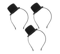 FONDOTIN 3pcs Vintage Style Mini Top Hat Headbands for Hats Lightweight Party Headpieces for Roaring Carnival Victorian Wedding Birthday Dress Up Events
