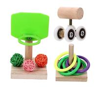 FONDOTIN 3sets Pet Biting Toy Bird Foraging Toys Parrot Training Skateboard Basketball Hoop