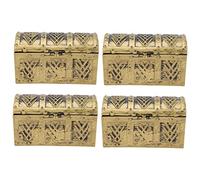 FONDOTIN 4 Pcs Boys and Girls Pirate Treasure Chest Boxes Mini Storage Boxes Decorative Prizes Toy Props for Parties and Games