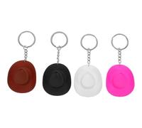 FONDOTIN 4 Pcs Mini Western Cowboy Hat Keychains Set, Portable Bag and Backpack Pendants, Decorative Purse Key Rings for Party Favors and Everyday Use
