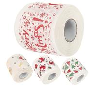 FONDOTIN 4 Rolls Christmas Toilet Paper with Festive Patterned Print Disposable Soft Tissue Napkins for Holiday Bathroom Decor Absorbent and Practical Xmas Toilet