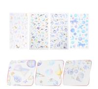 FONDOTIN 4 Sheets Crystal Epoxy Stickers for Phone and Notebook Decals DIY Scrapbook Decors with Fantasy Unicorn Cat and Planet Designs Easy Peel and Stick Portable Craft Accessories