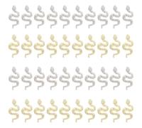 FONDOTIN 40pcs 3d Snake Nail Charms Set for Acrylic Nails Vintage Small Snake Design Manicure Decorations