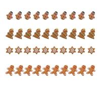 FONDOTIN 40pcs Christmas Resin DIY Accessories Ornaments Handmade Pendant for Necklace Bracelet Keychain Festive Decoration with Santa Snowman Reindeer Designs