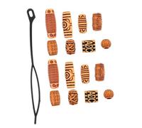 FONDOTIN 40pcs Large Hole Lightweight Plastic Hair Beads for Braids Dreadlocks Cultural Expression DIY Styling Accessories for Women Men