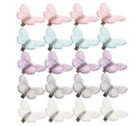 FONDOTIN 40pcs Mini Realistic Butterfly Hair Clips for Women Sparkly Barrette in Blue Transparent Purple Pink and Gray for Everyday Wear and Special Occasions